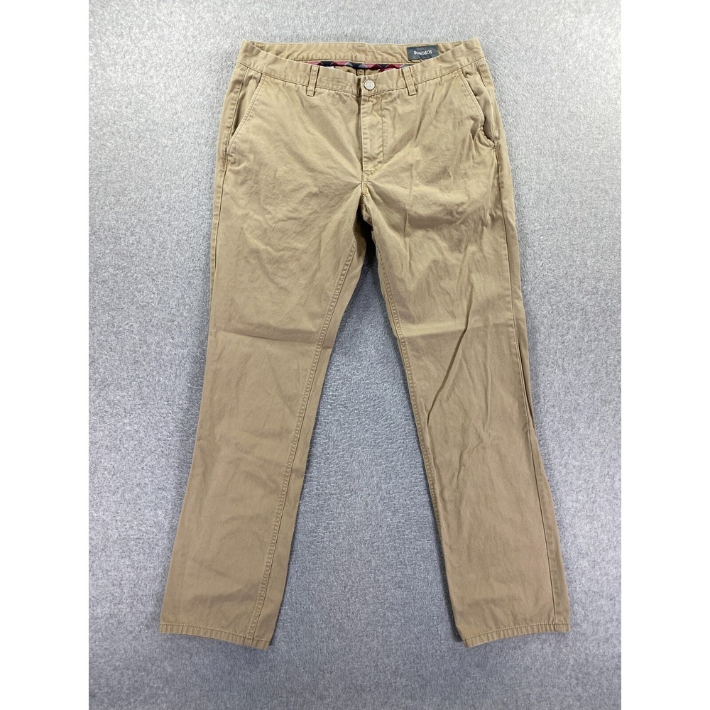 Bonobos Mens Pants Beige Size 33x31* Chino Pant Straight Fit 100% Cotton Office